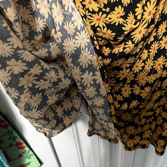 Free People Black and Orange Floral Midi Dress - Picture 11 of 11